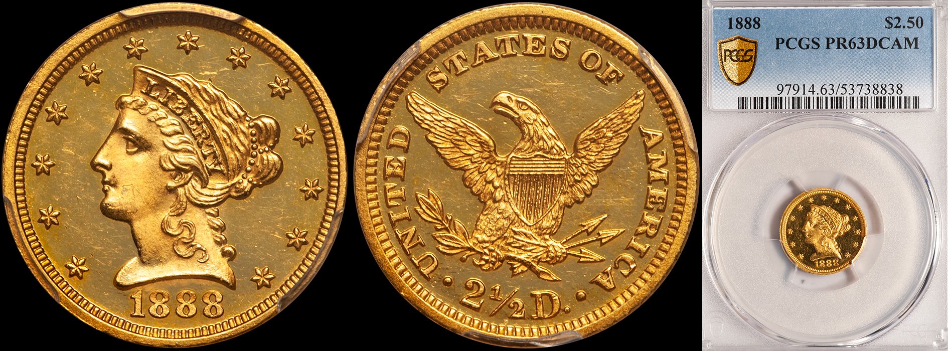 ON HOLD - $2.50 - 1888 PCGS PR63 DCAM