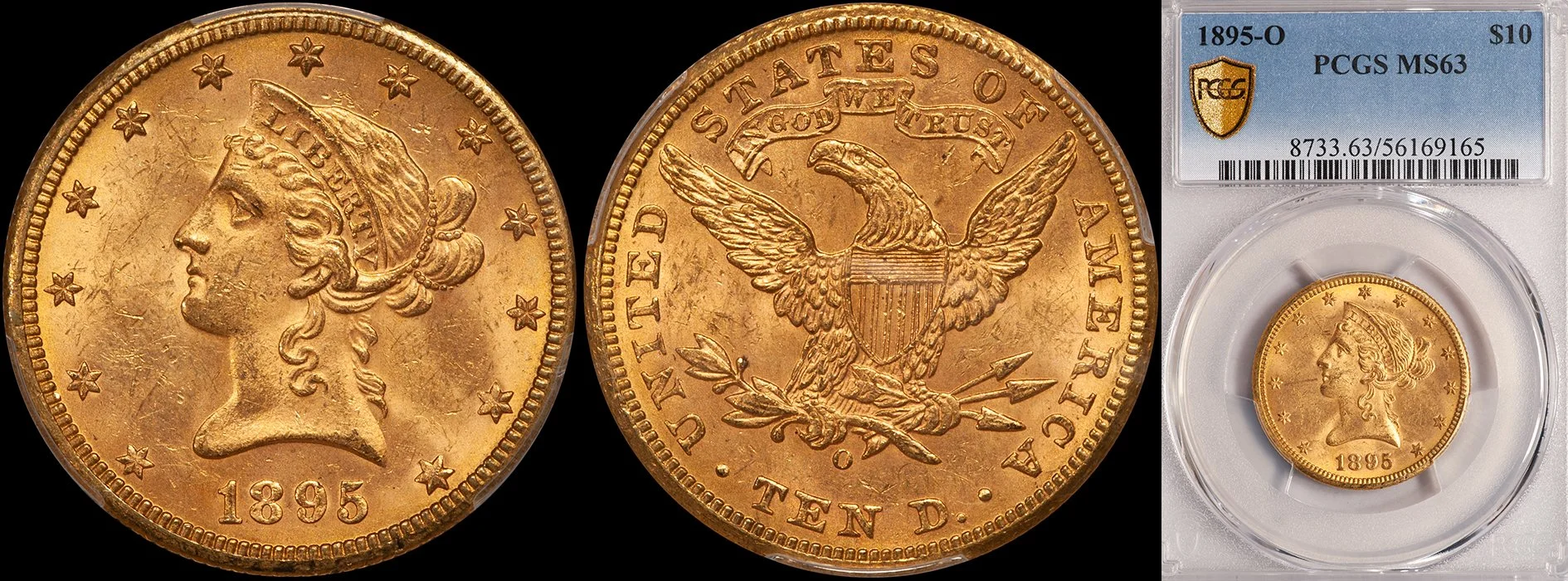 JUST ADDED - $10.00 - 1895-O PCGS MS63
