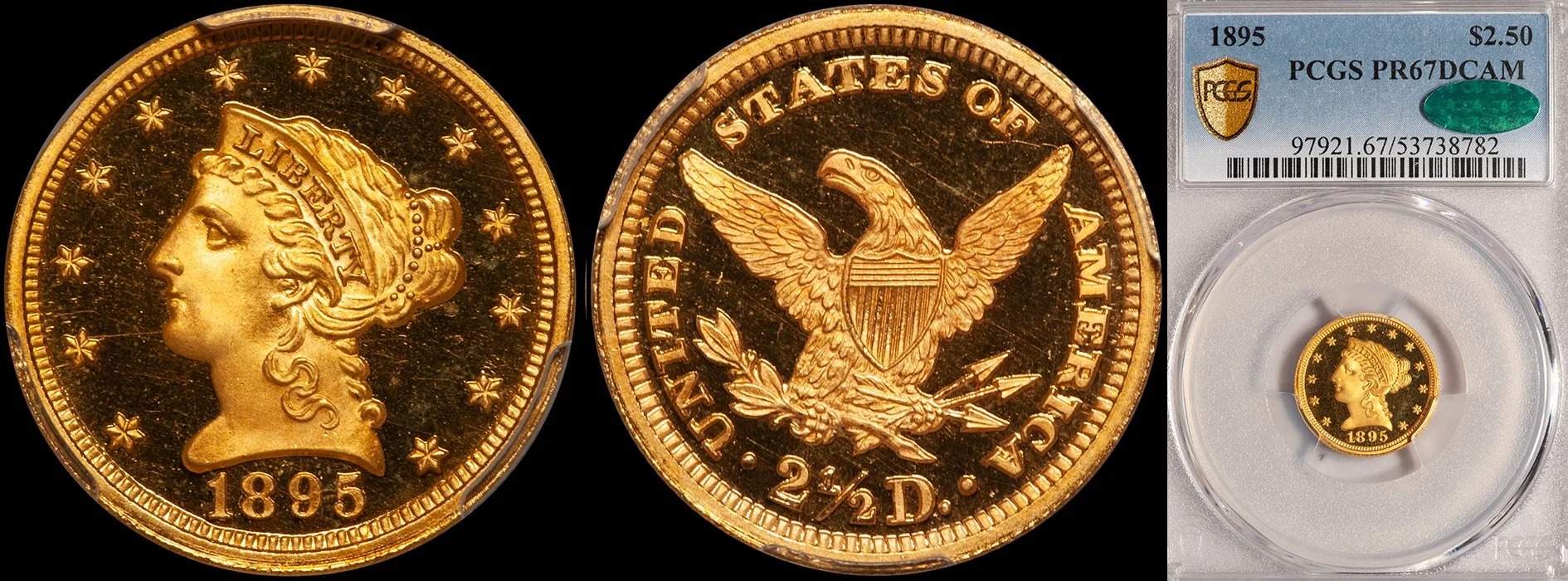 ON HOLD - $2.50 - 1895 PCGS PR67DCAM CAC