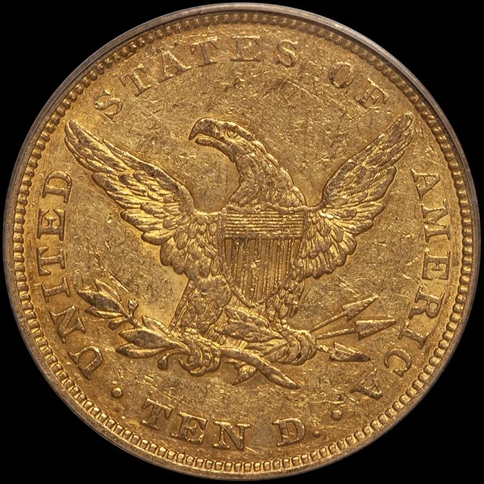 Eagle. 1843 $10 gold coin. PCGS EF45 CAC. Old Green Holder.
