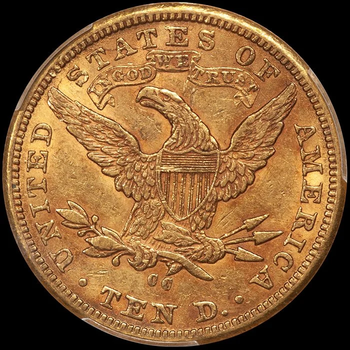 Eagle. 1881-CC Carson City $10 gold coin. PCGS AU53 CAC.