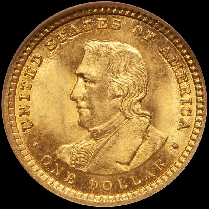 Gold Dollar. 1904 Lewis & Clark $1 gold coin. NGC MS65 CAC