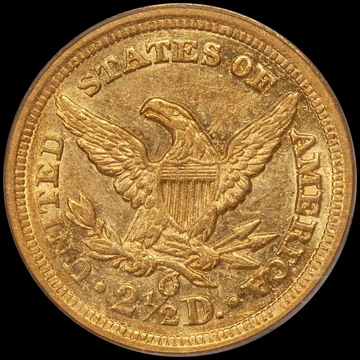 Quarter Eagle. 1845-O New Orleans $2.50 gold coin. PCGS AU58 CAC.