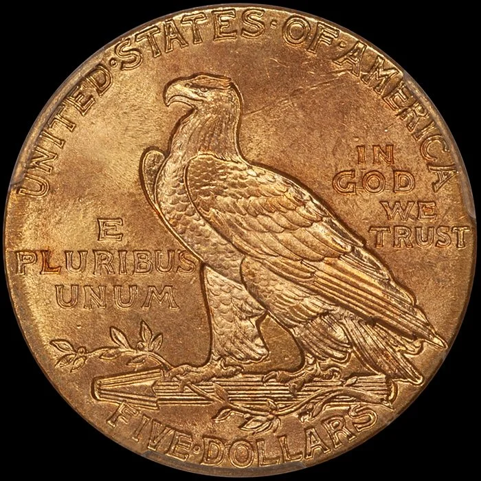 Half Eagle. 1909 $5 gold coin. PCGS MS65.