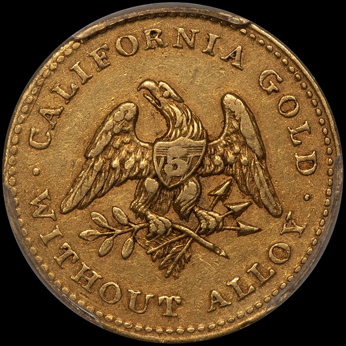 Half Eagle. 1849 Norris Greg Norris $5 gold coin. PCGS EF45 CAC.