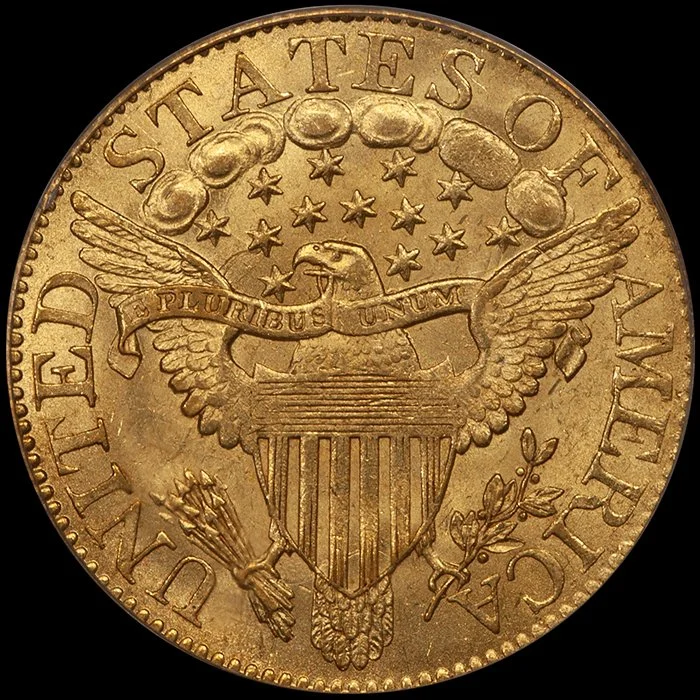 Half Eagle. 1806 Round Top 6 $5 gold coin. PCGS MS63 CAC.