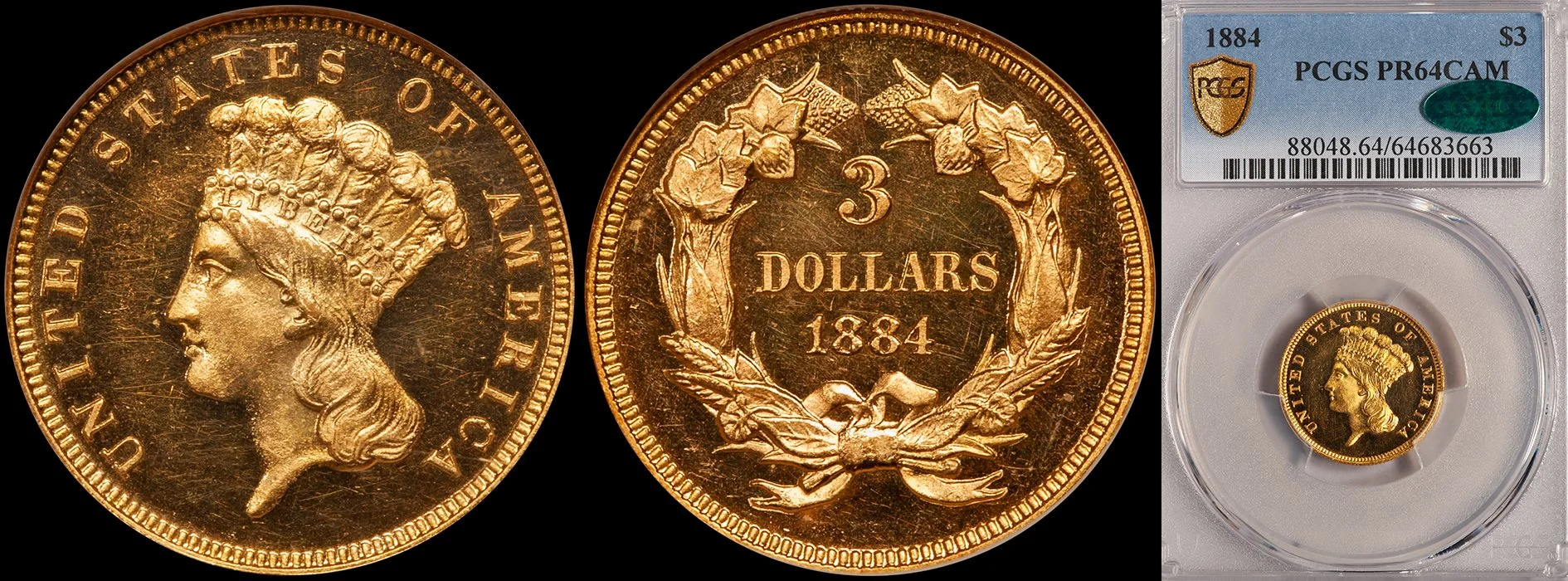 JUST ADDED - $3.00 - 1884 PCGS PR64CAM CAC