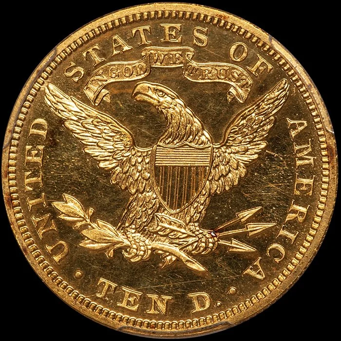Eagle. 1906 $10 gold coin. PCGS PR64CAM CAC.
