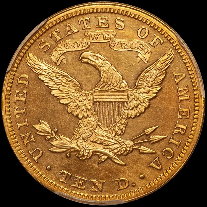 Eagle. 1881 $10 gold coin. PCGS PR63 CAC.