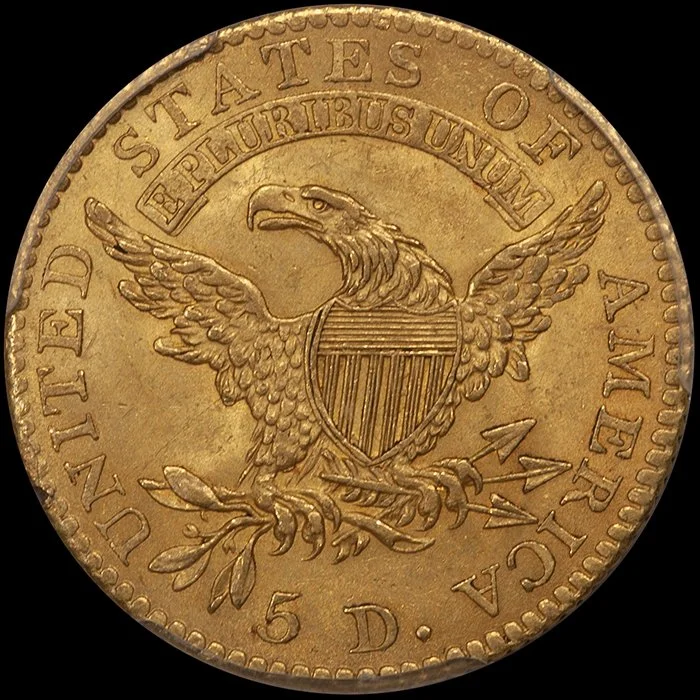 Half Eagle. 1813 $5 gold coin. PCGS MS62+ CAC.