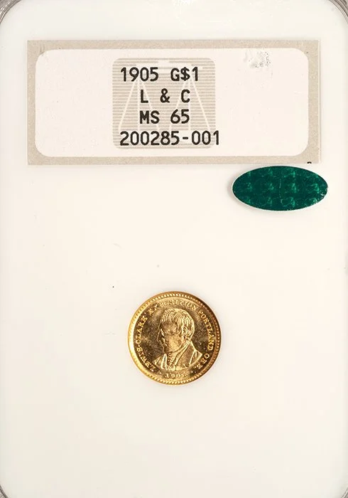 Gold Dollar. 1905 Lewis & Clark $1 gold coin. NGC MS65.