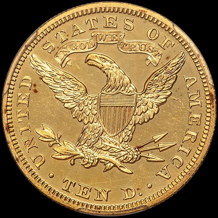 Eagle. 1906 $10 gold coin. PCGS PR64CAM CAC.