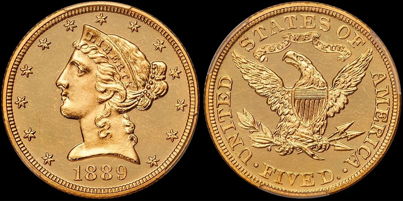1889 $5.00 PCGS PR64CAM CAC