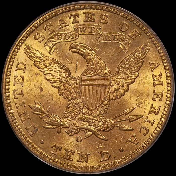 Eagle. 1901-O New Orleans $10 gold coin. PCGS MS62 CAC. OGH.