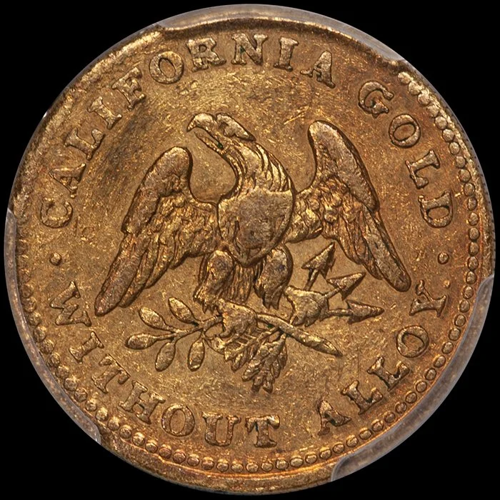 Half Eagle. 1849 Norris, Reeded Edge, $5.00 gold coin. PCGS EF45.