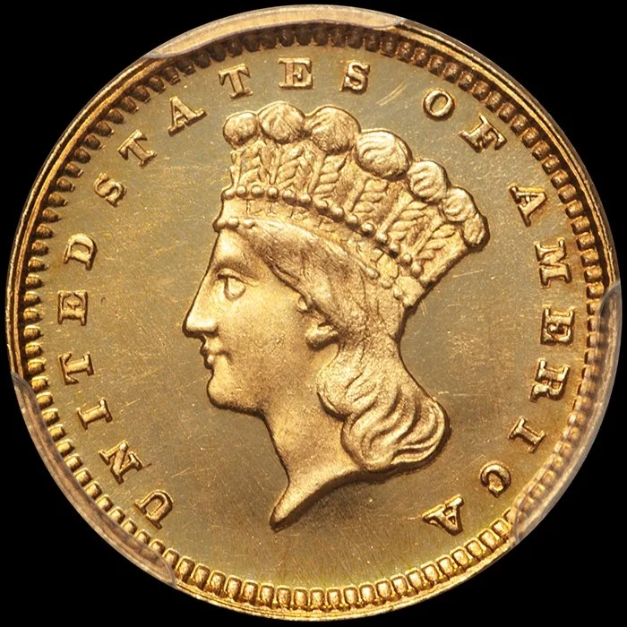 Gold Dollar. 1881 Proof $1.00 gold coin. PCGS PR65CAM CAC.