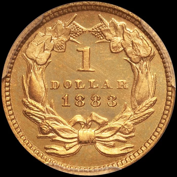 Gold Dollar. 1883 Proof $1.00 gold coin. PCGS PR65DCAM CAC.