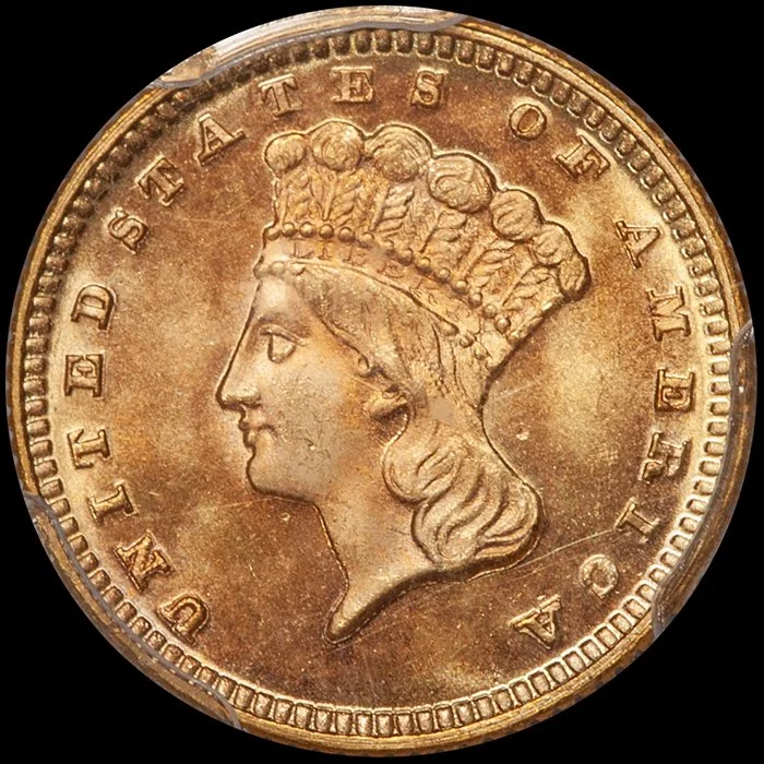 Gold Dollar. 1871 $1 gold coin. PCGS MS66+ CAC.