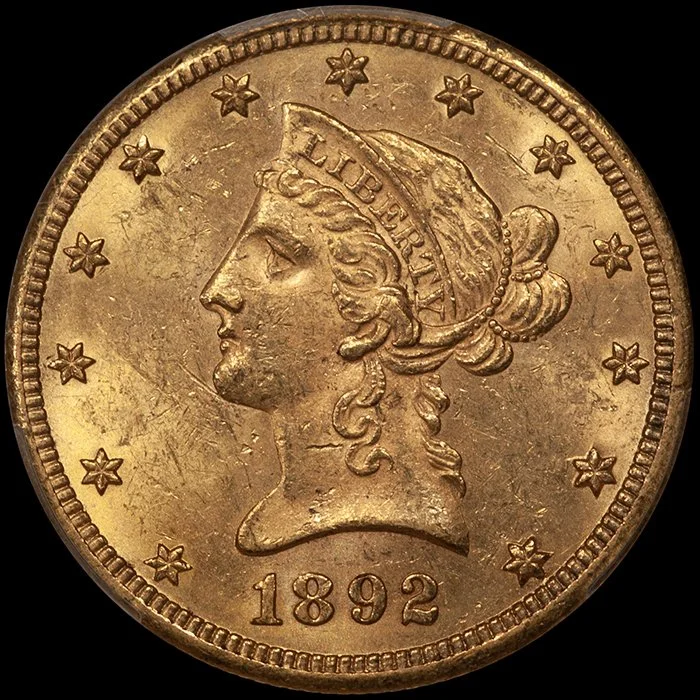 Eagle. 1892-CC Carson City $10 gold coin. PCGS MS61 CAC. Fairmont.