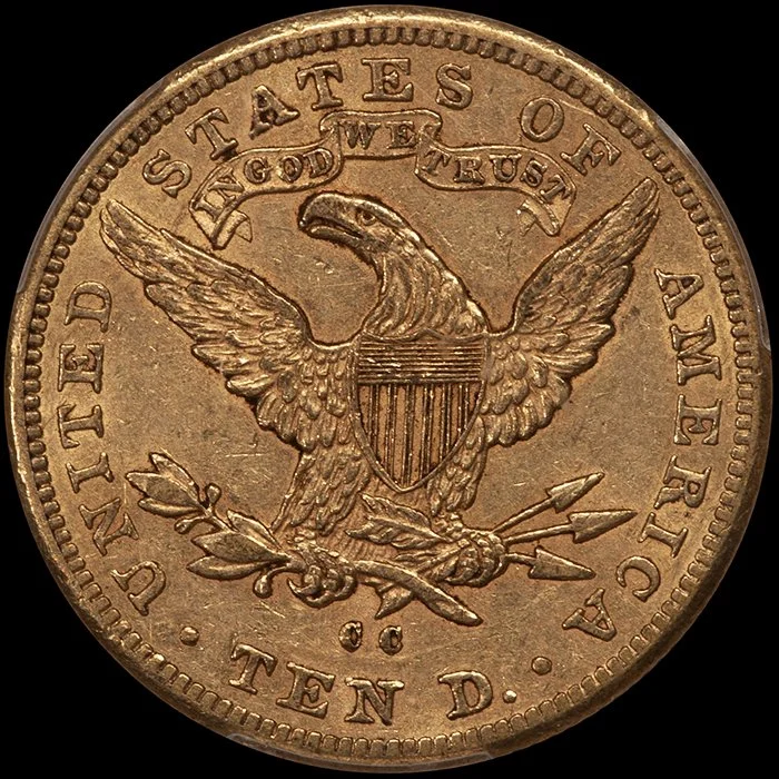 Eagle. 1884-CC Carson City $10 gold coin. PCGS AU55 CAC.