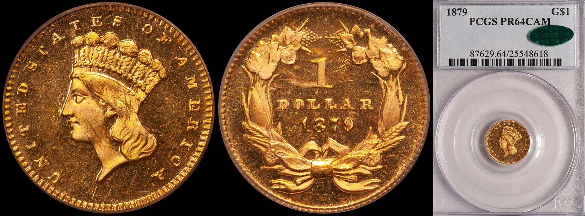 JUST ADDED - $1.00 - 1879 PCGS PR64CAM CAC