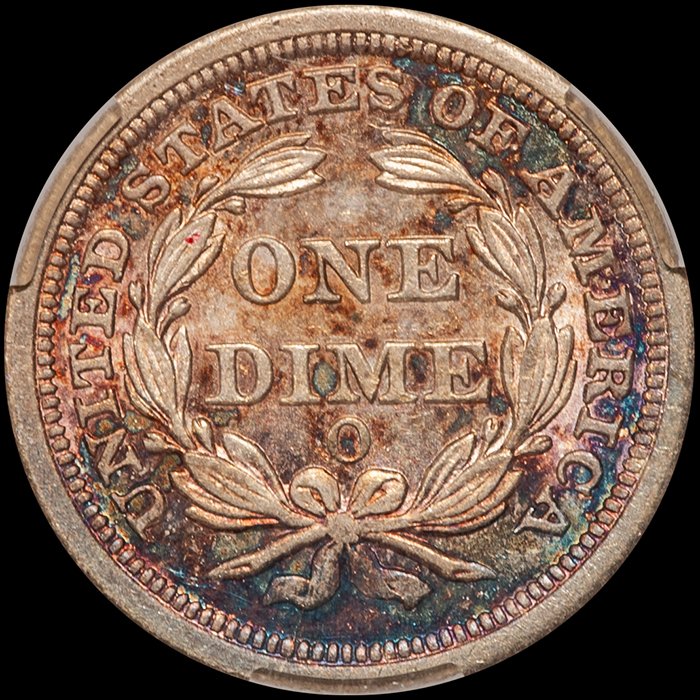 Dime. 1849-O New Orleans silver 10c. CACG MS64+.