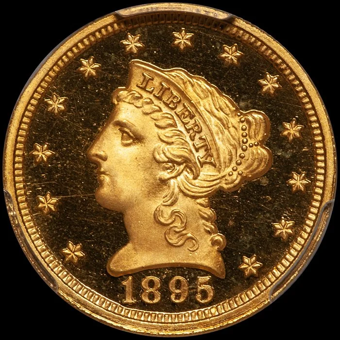 Quarter Eagle. 1895 Proof $2.50 gold coin. PCGS PR67DCAM CAC.