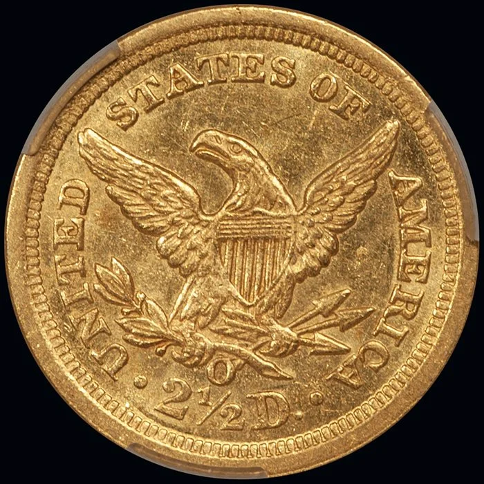 Quarter Eagle. 1843-O New Orleans $2.50 gold coin. Small Date. CACG MS61.