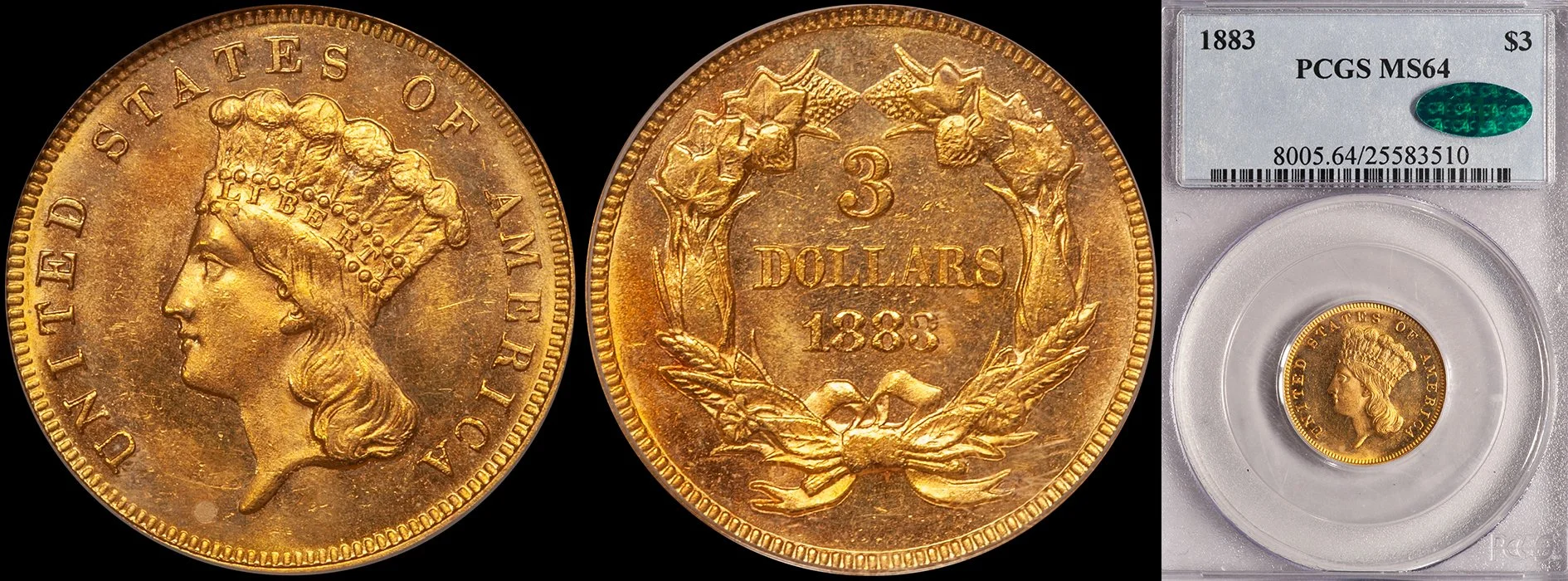 ON HOLD - $3.00 - 1883 PCGS MS64 CAC