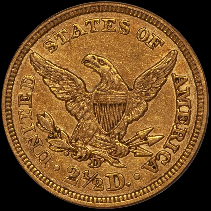 Quarter Eagle. 1841-D Dahlonega $2.50 gold coin. PCGS EF40, CAC Gold. OGH.