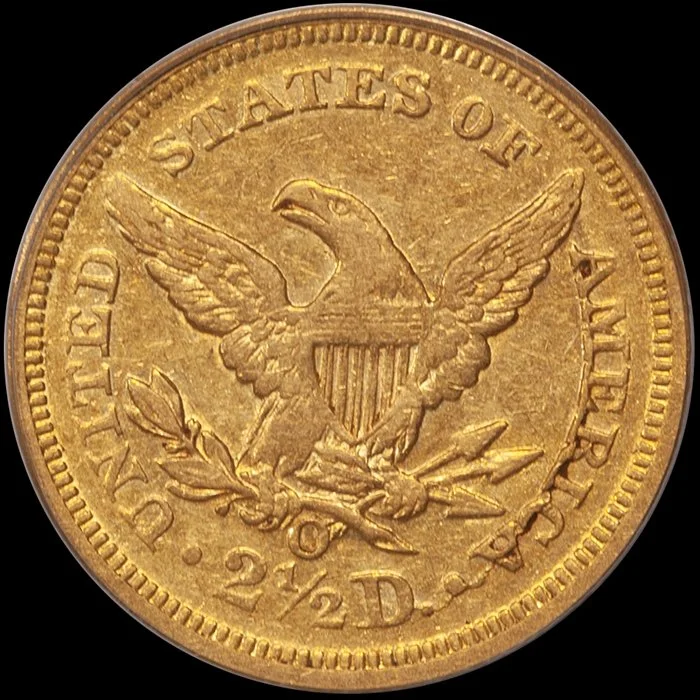 Quarter Eagle. 1847-O New Orleans $2.50 gold coin. PCGS AU50 CAC