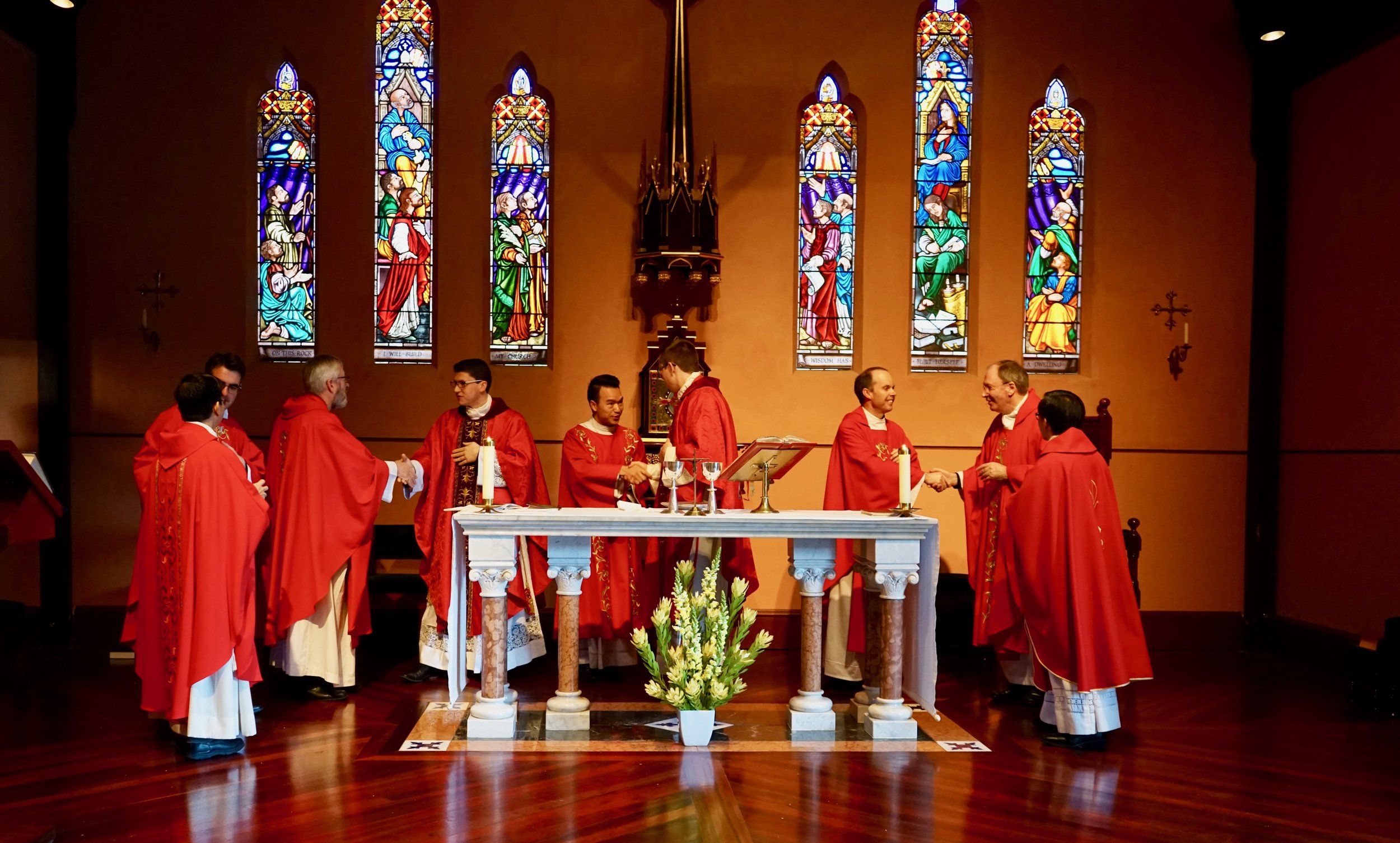 Newly Ordained Return for First Mass at the Seminary