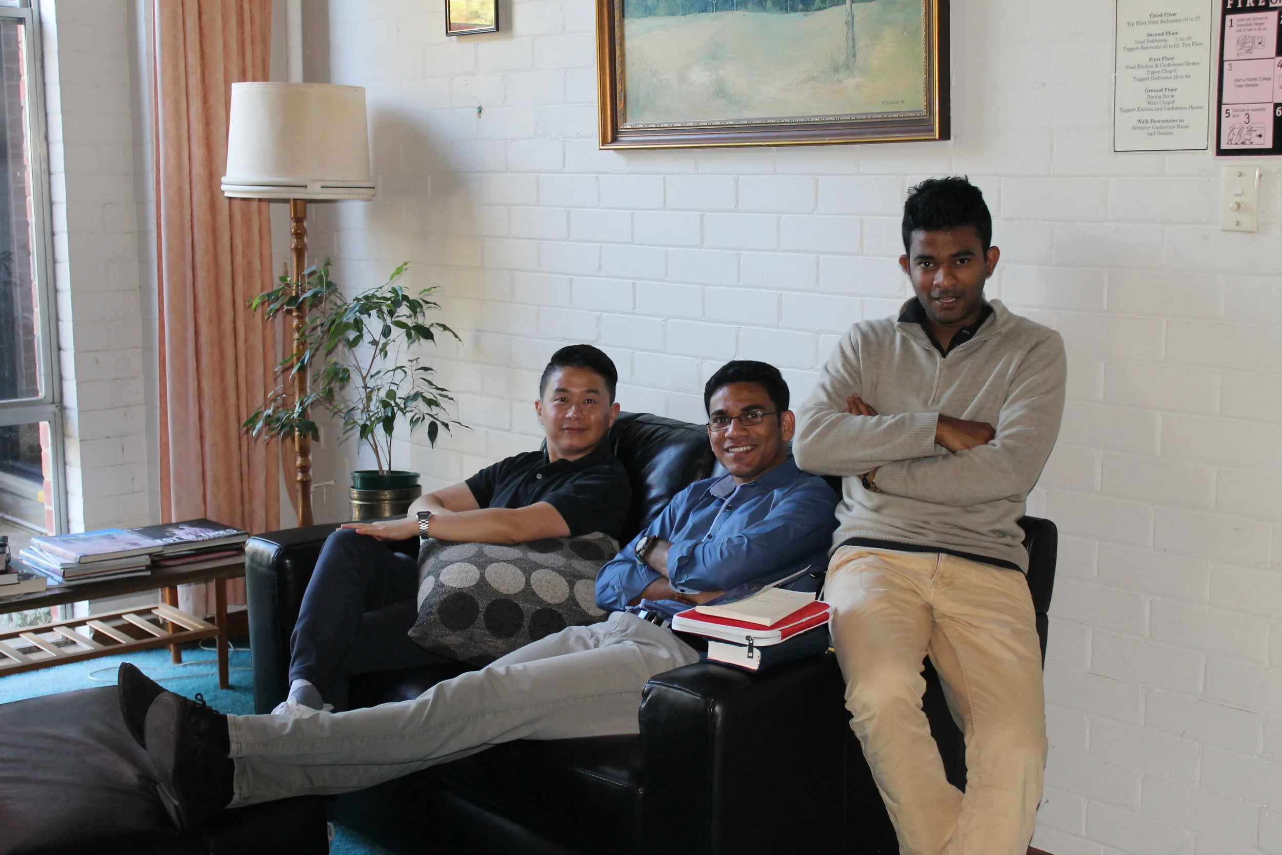 CAPTION: From left to right:&nbsp;Seminarians Andrew Choi, Simeon Anthony and Chathura Silva on the celibacy seminar.&nbsp;&nbsp;PICTURE: Jude Ezeme.&nbsp;