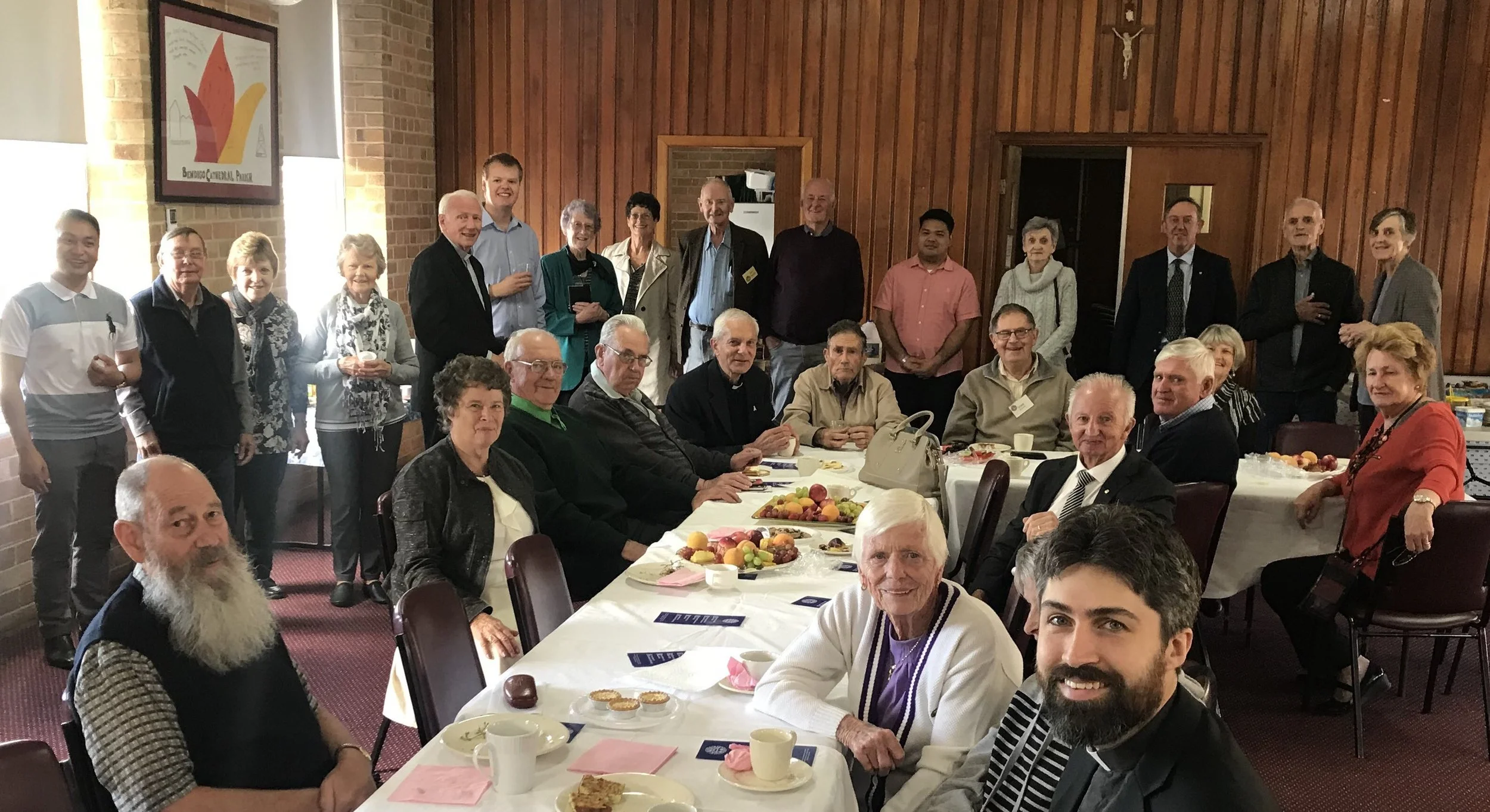 The Bendigo Serra Club and friends of seminarians gather at Sacred Heart Cathedral Hall during Holy Week. Picture: DJ Suguitan.&nbsp;