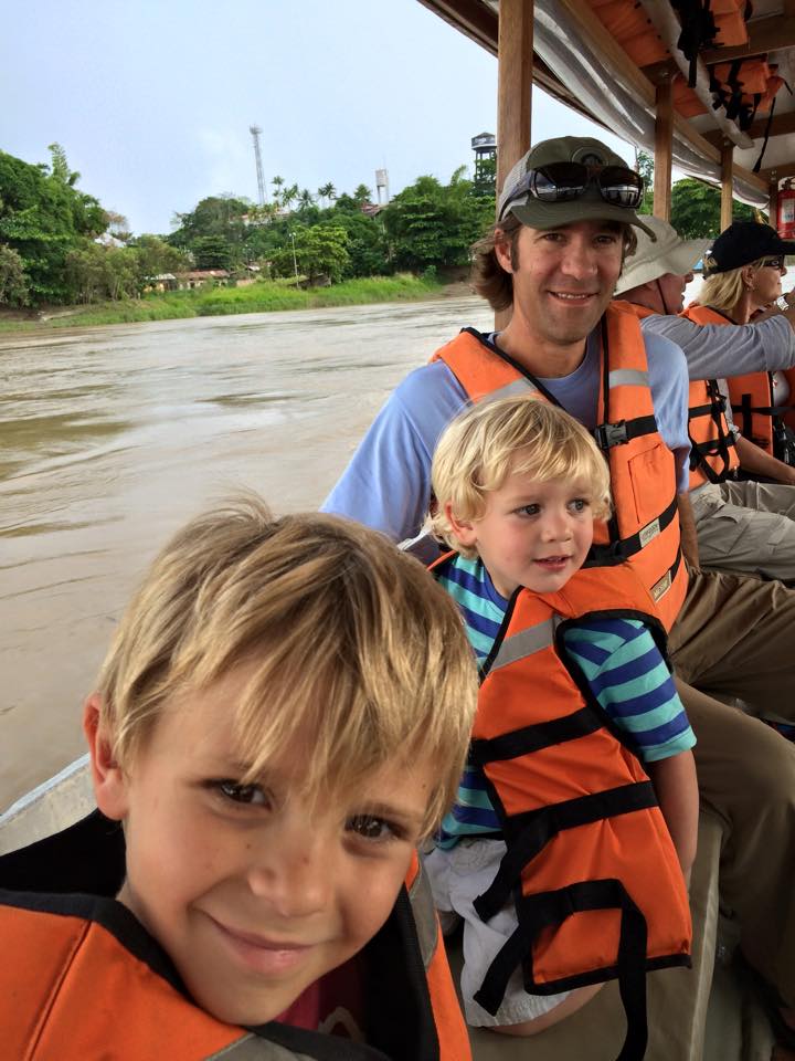 Exploring the Amazon with my family.