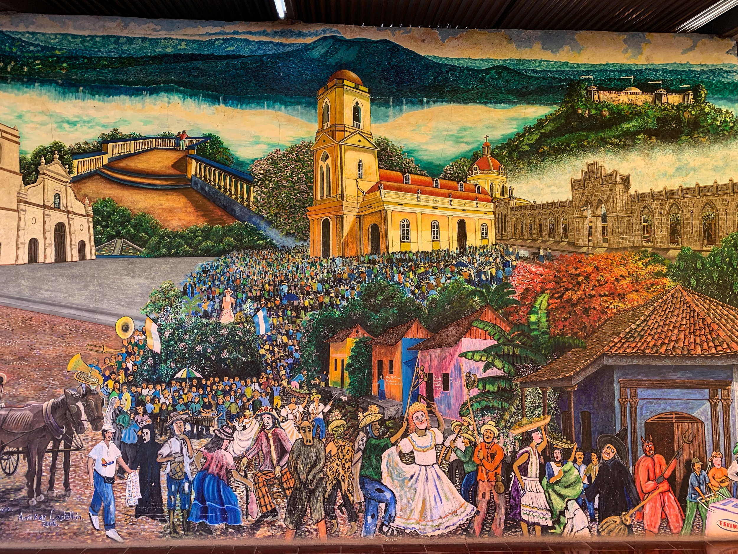 Murals in Masaya depict cultural dances and festivals