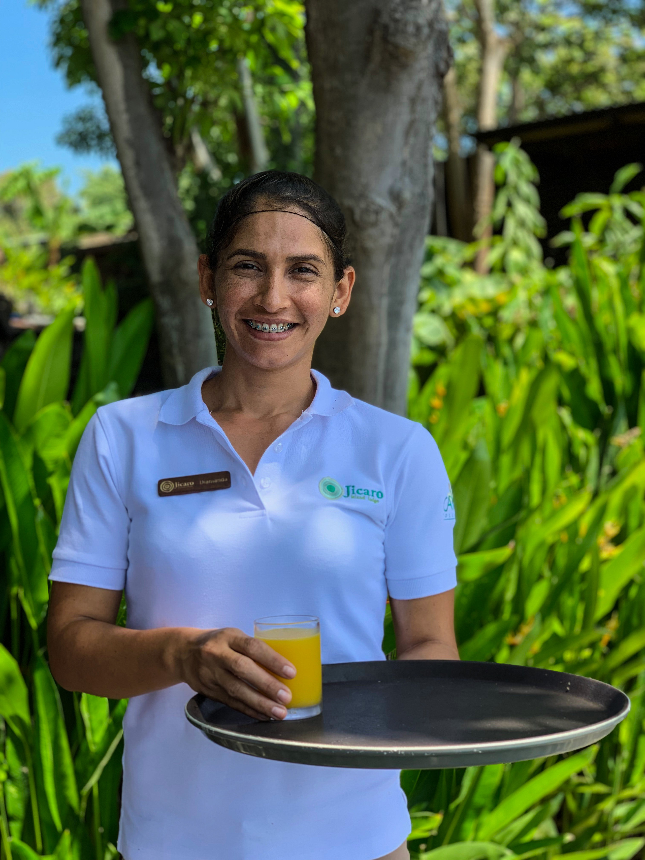 Diamanda, always ready with a smile and a cold drink