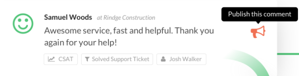 Publish feedback right to your website
