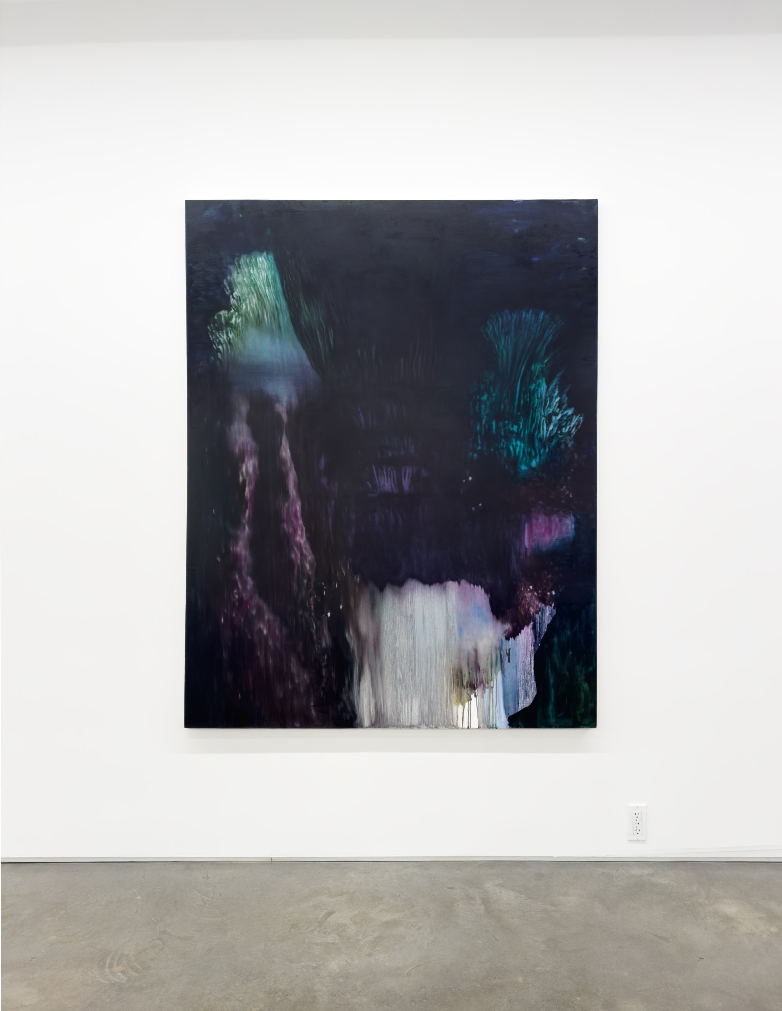    Floating in the Dark  , 2025  oil on linen  76 × 60 in.  9500 USD 