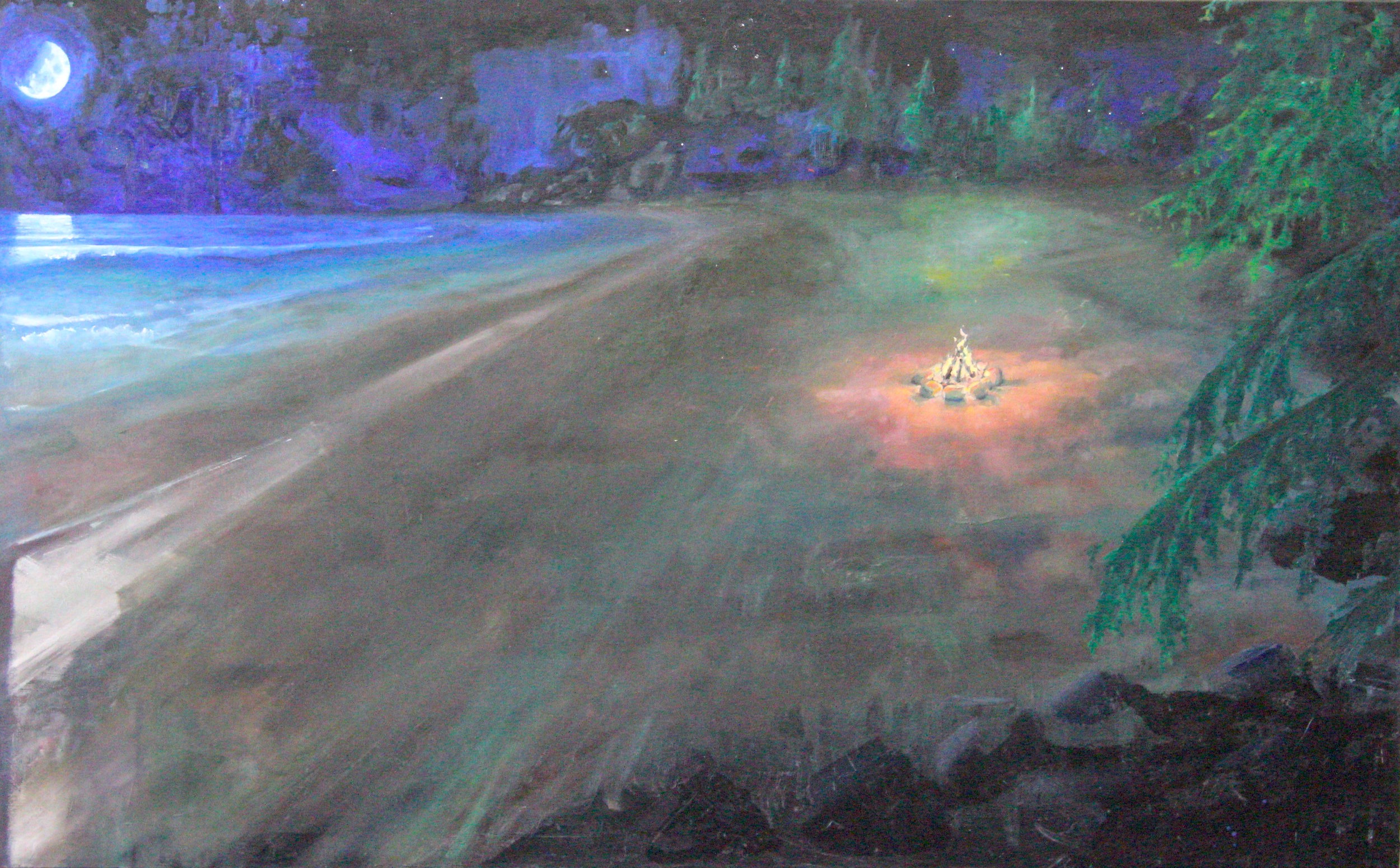 Middle Beach: 30" x 48", Oil on Canvas, $900