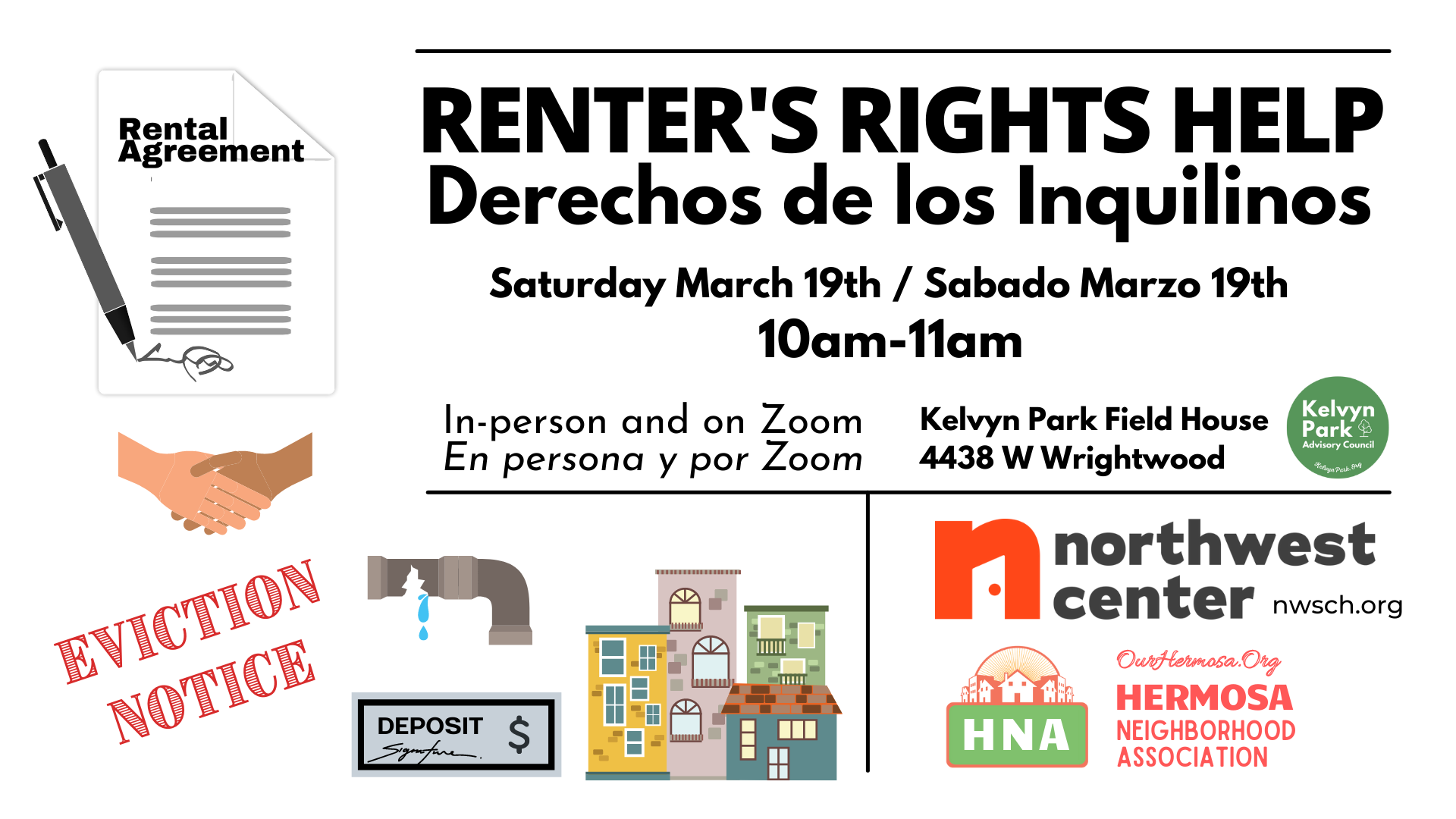 Renters' Rights Help / Derechos de los Inquilinos March 19th and on
