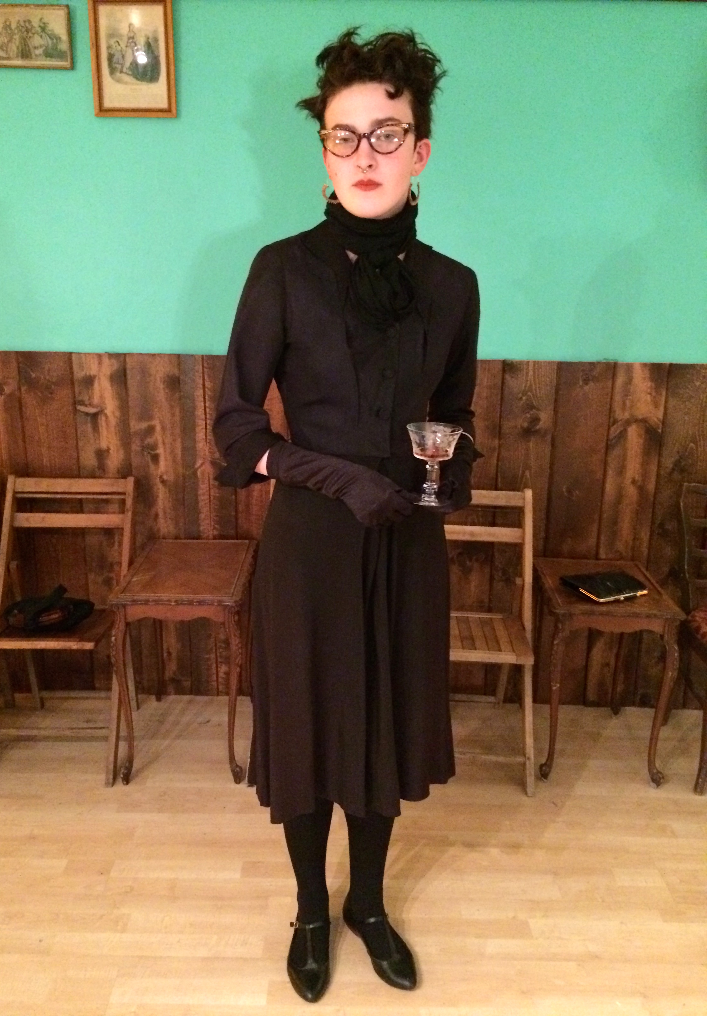 Lydia in rare form: wearing a dress!