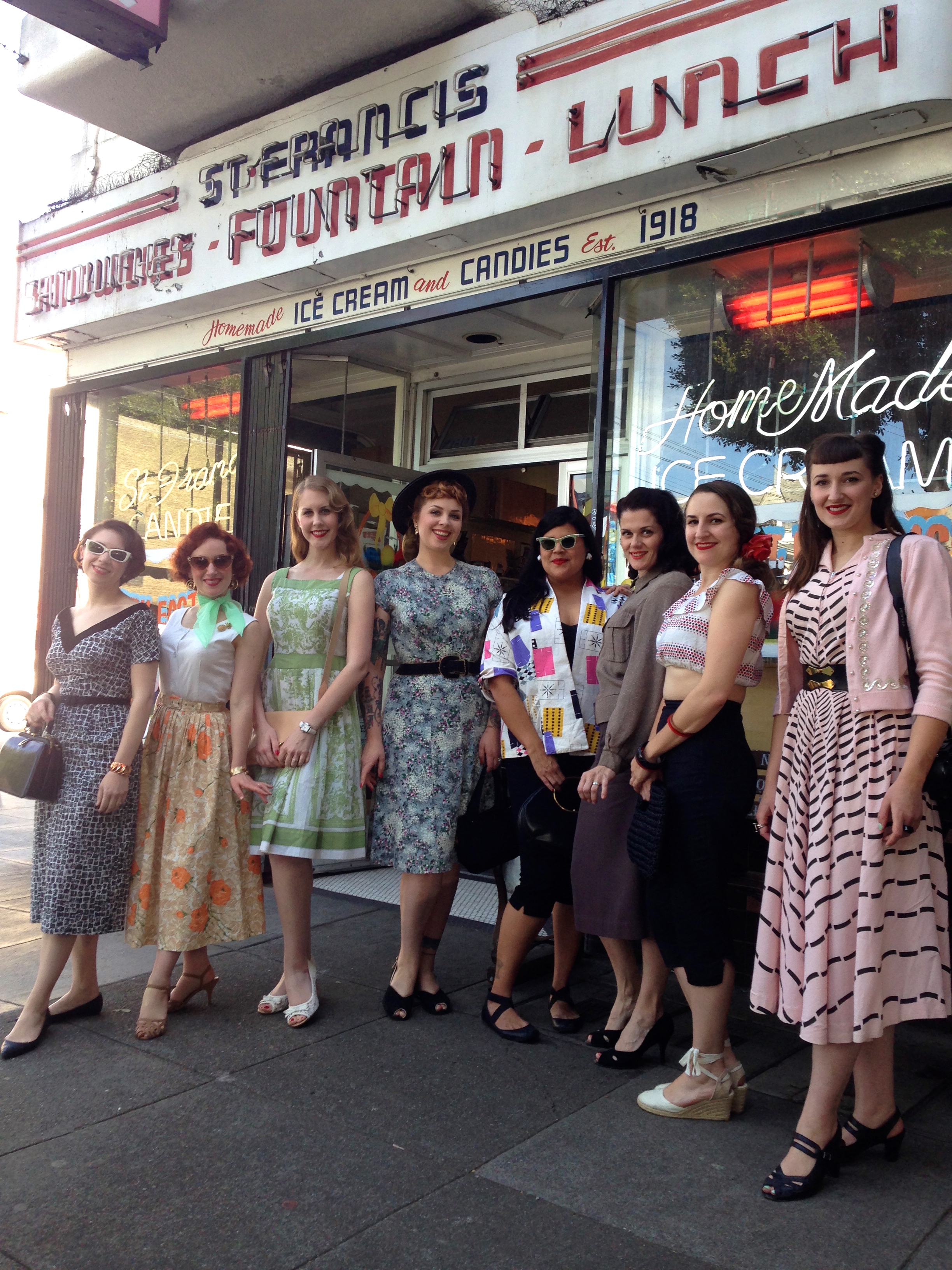 Ladies in front of the shop