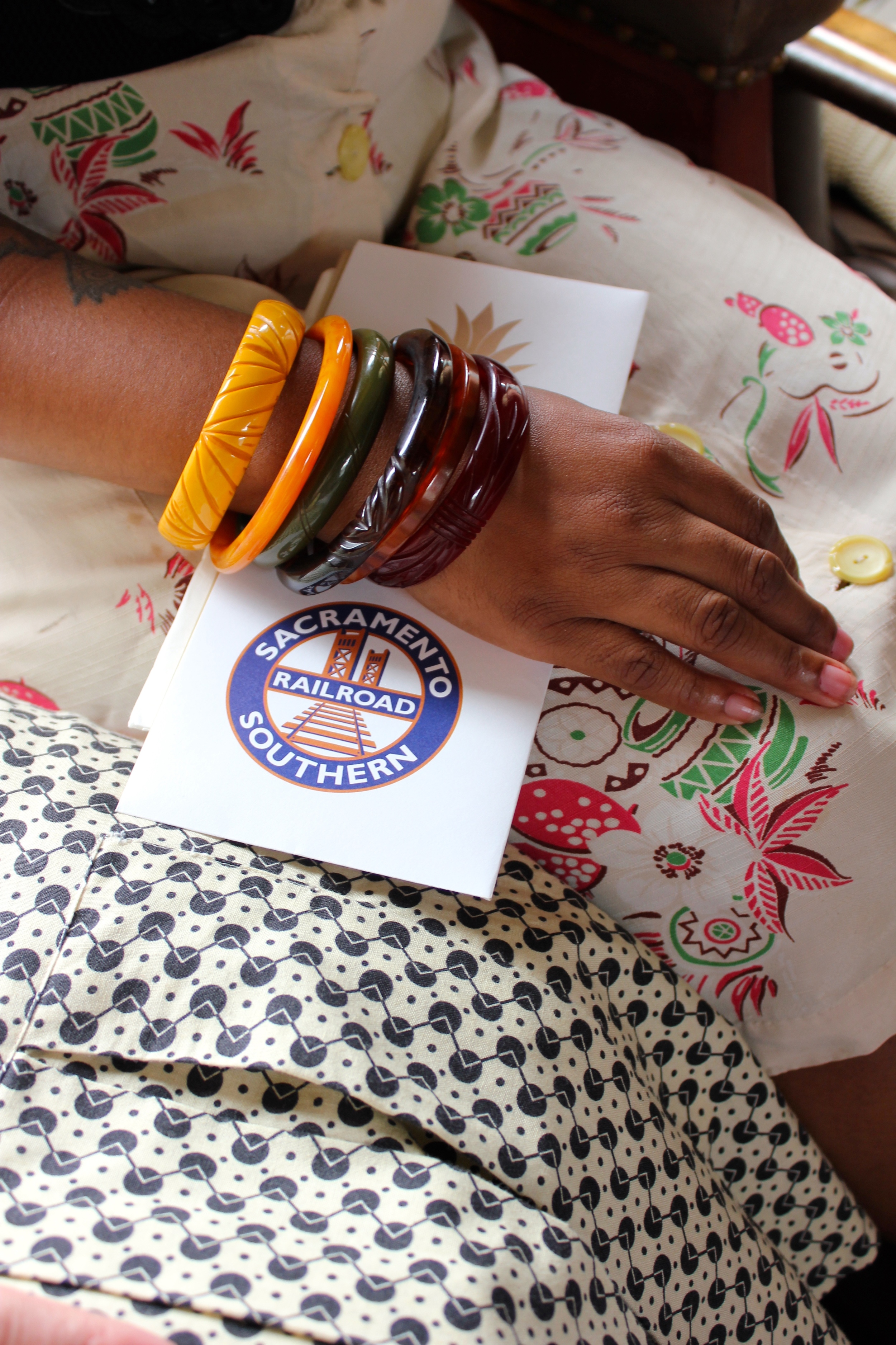 Colorful bakelite and a brochure