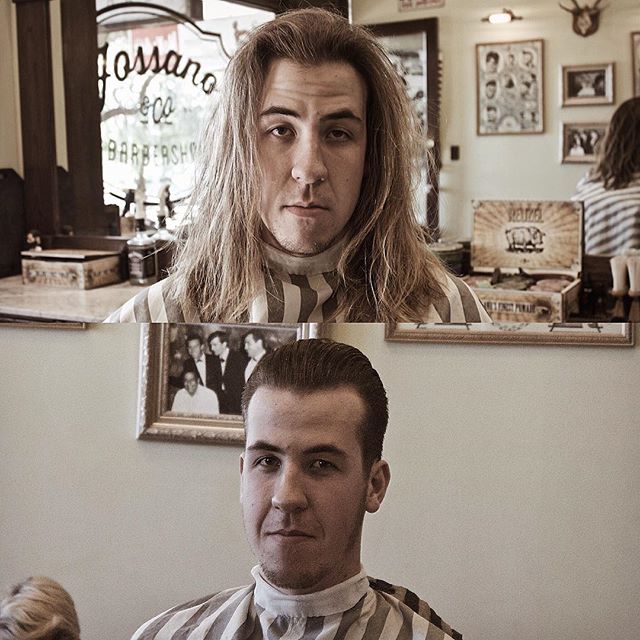 &bull;Evolution Of Man&bull; 🐒&gt;🚶 #HippieHunted
#FossanoAndCoBarberShop 
#BarberLife
#BarberGang 
#ChopTheMop
#JustDoIt
#Before&amp;After