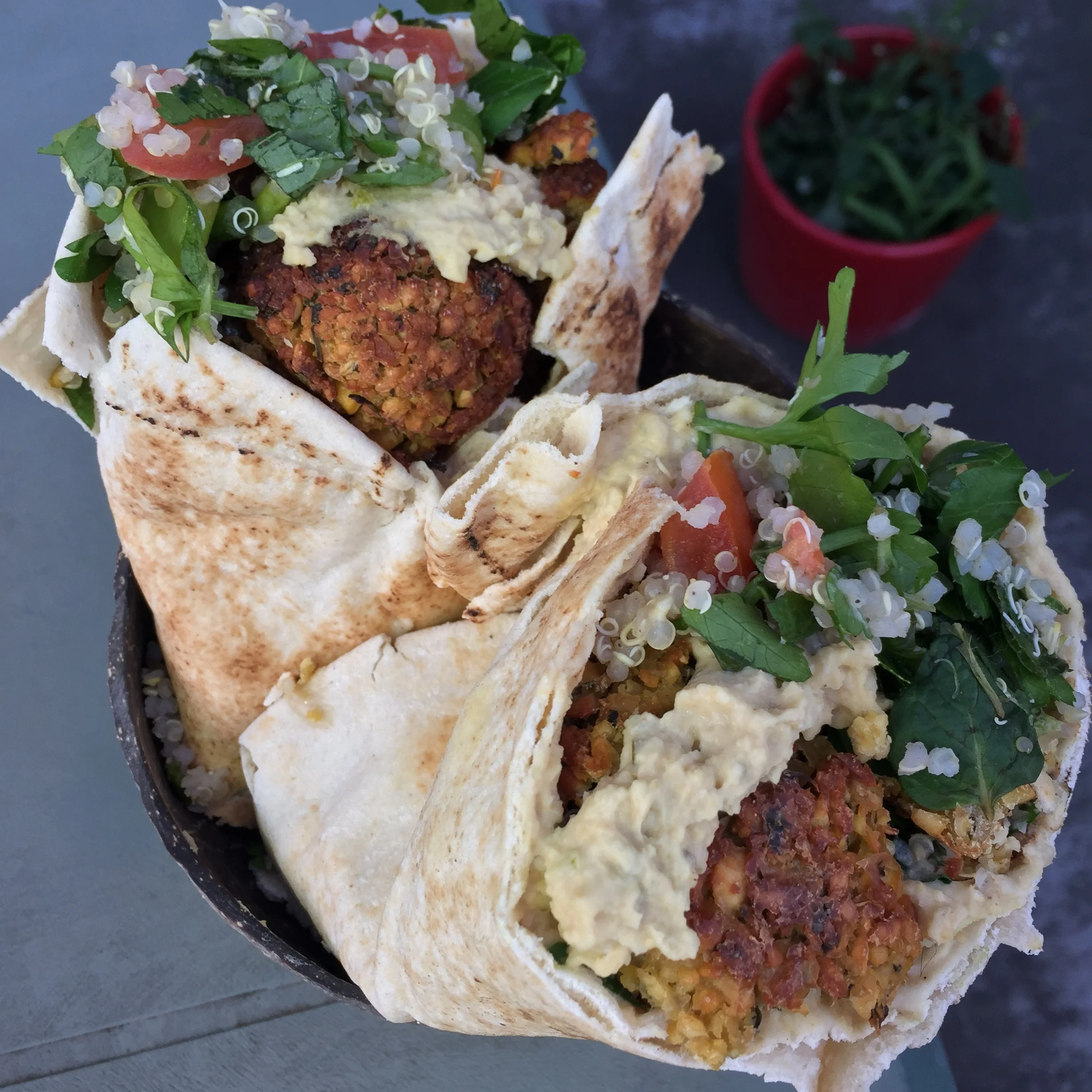 FALAFEL, HUMMUS AND TABBOULEH WRAPS