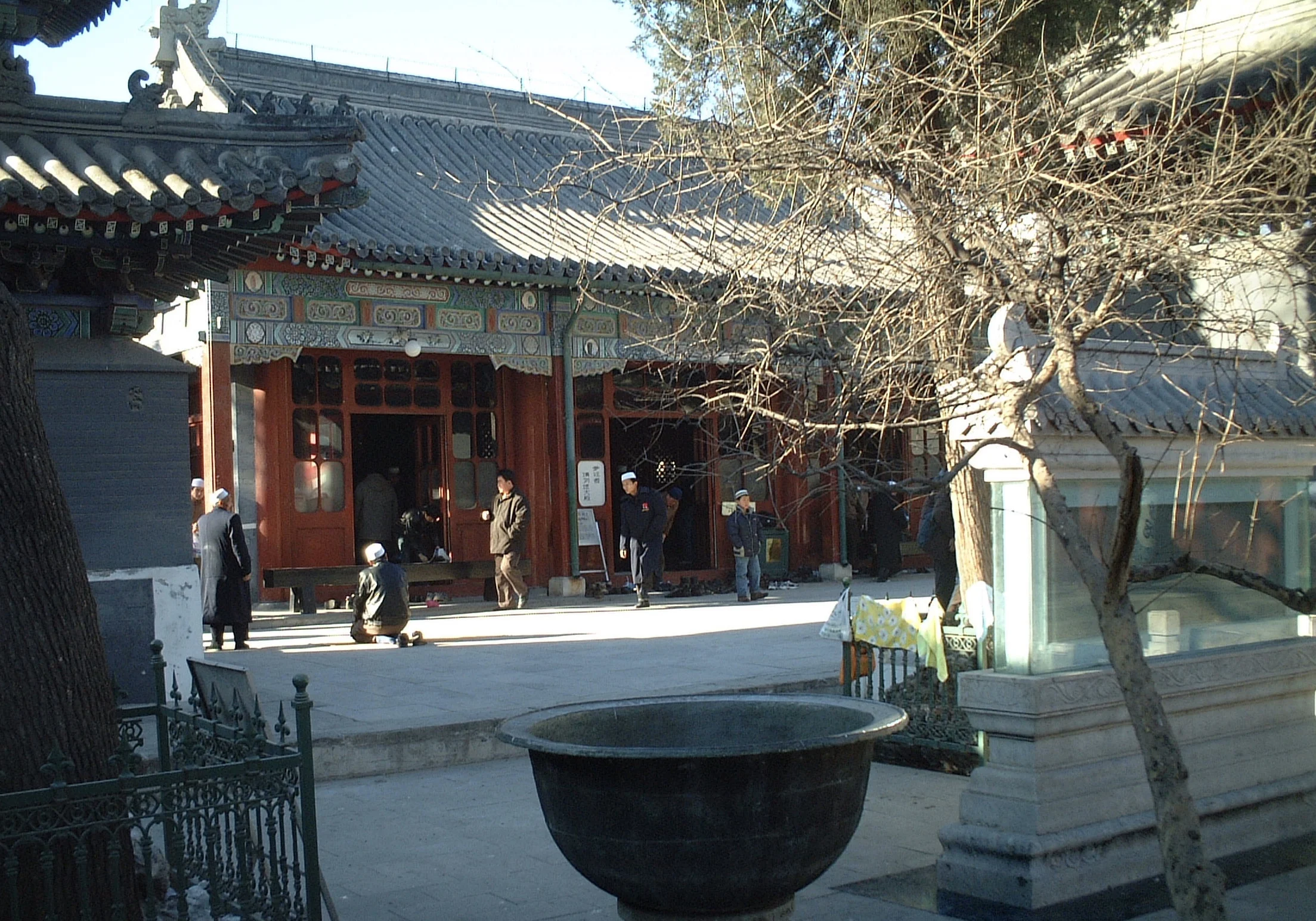 Friday worshippers at the distinctly Chinese-style Niujie Mosque in Beijing
