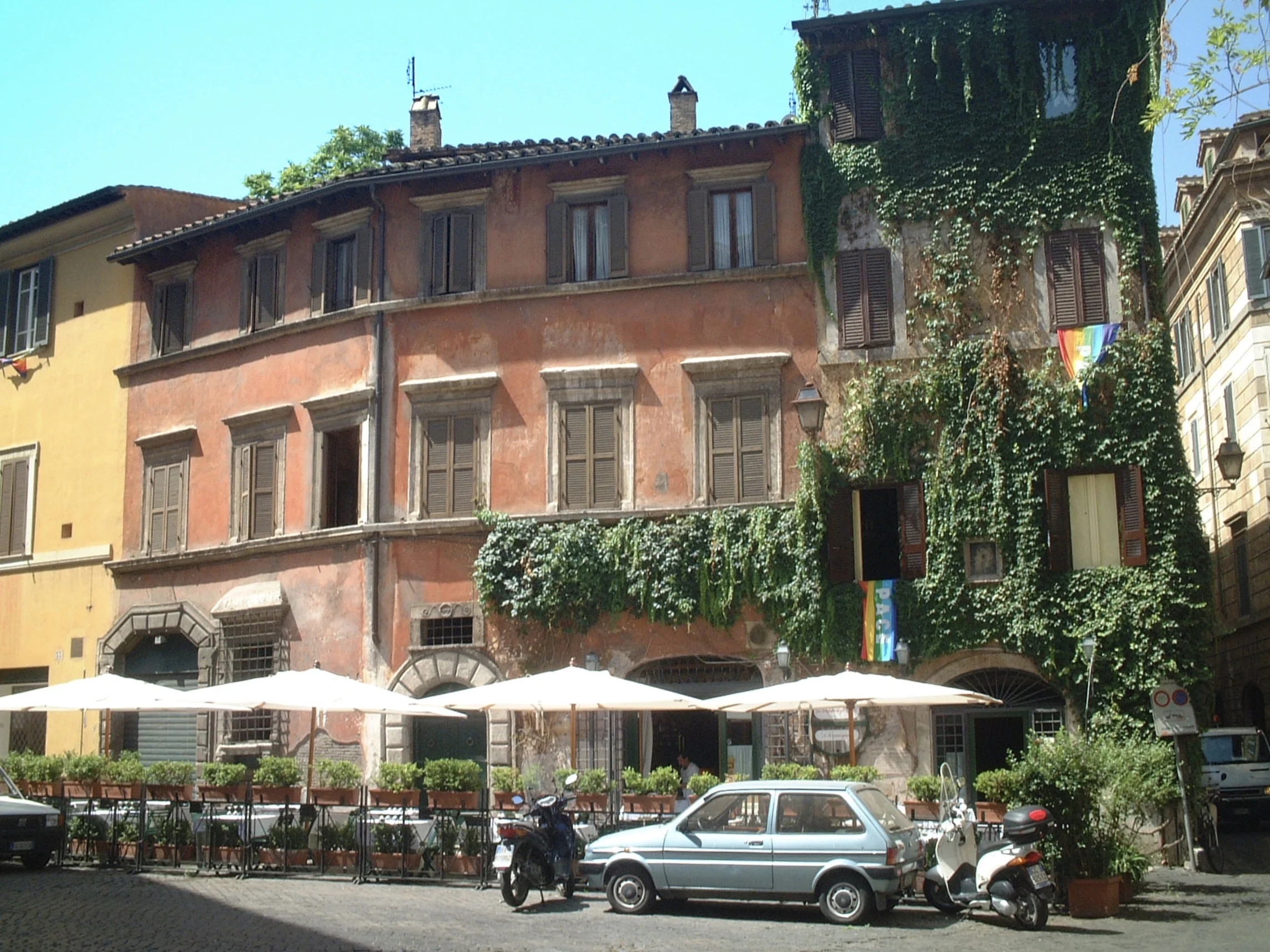 'Angelino a Tor Margana', a favourite restaurant in Rome in the 1970s (photo digitalised from a print made in 2003).