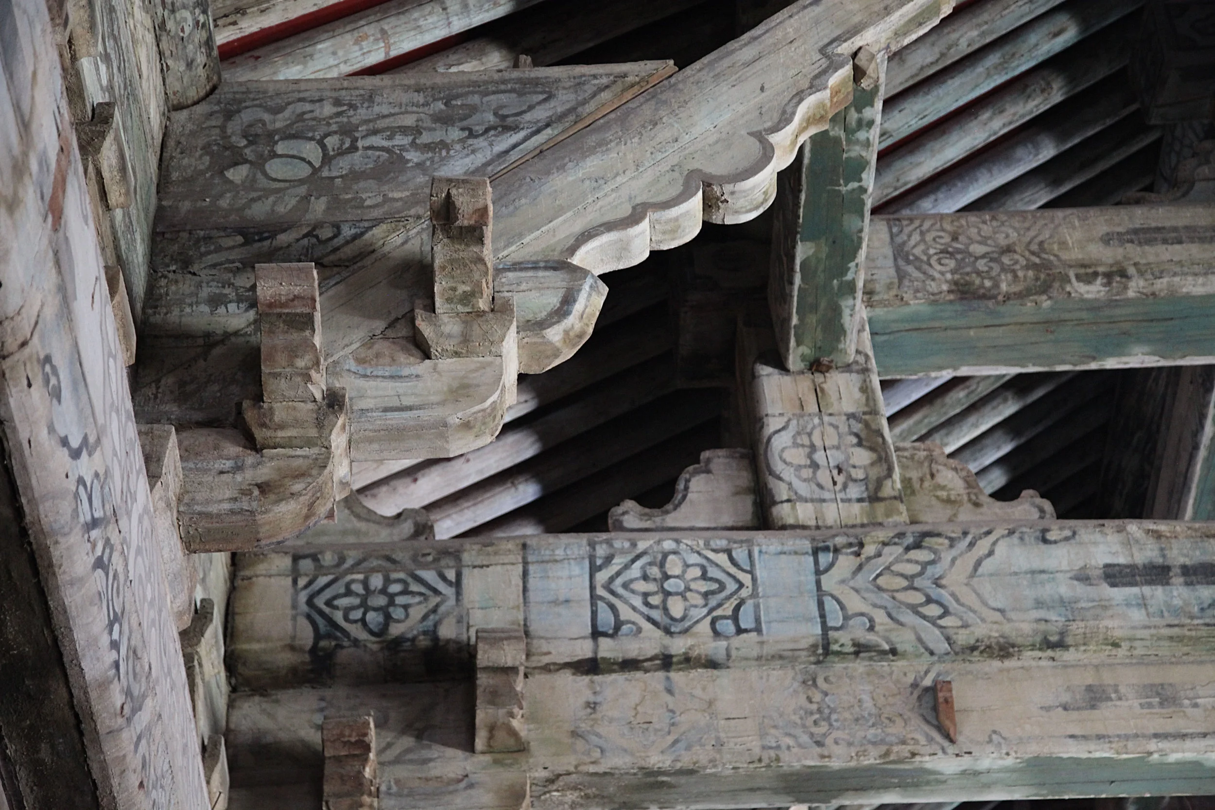Detail of the roof of an unrestored Ming chamber in the West Gate