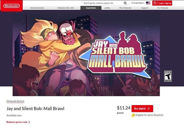 Jay and Silent Bob: Mall Brawl for the Nintendo Switch is 25% off for a limited time as a part of the Nintendo Summer sale on the Eshop! Beat up some baddies and support #indiedev @thatkevinsmith @jaymewes https://tinyurl.com/y74tc6kf